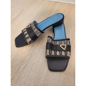 New womens sz 8 Valentina Rangoni Italian leather short heel slip on sandal shoe